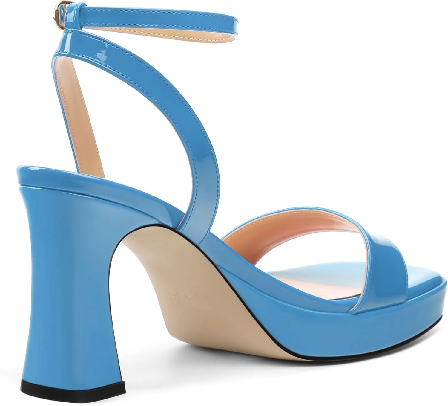 Platform Heels for Women, Chunky Square Open Toe Ankle Strap Stylish Heeled Sandals for Party Prom Wedding