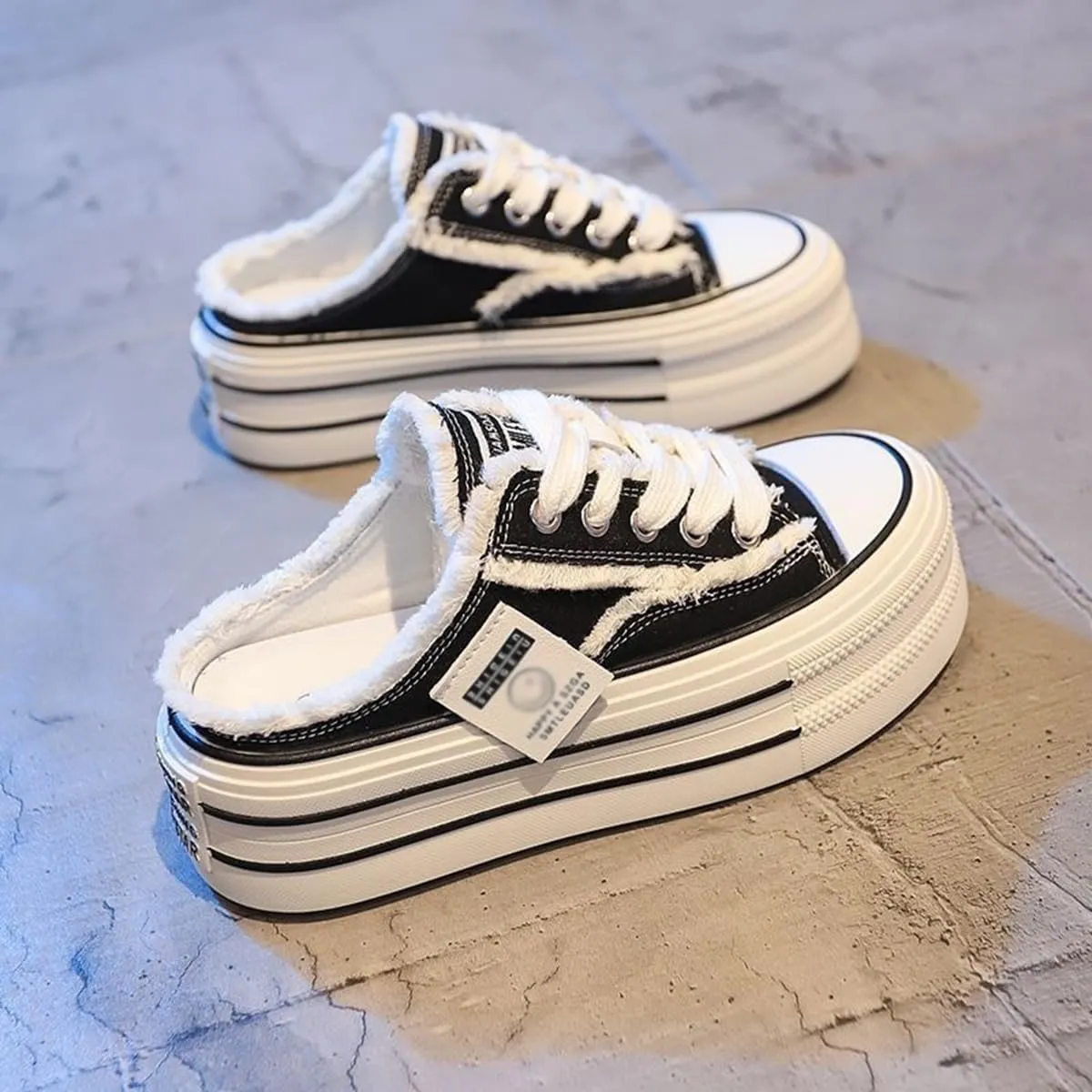 Platform Sneakers for Women,Platform Slip On Canvas Shoes for Women 2025 Comfortable Breathable Casual Indoor