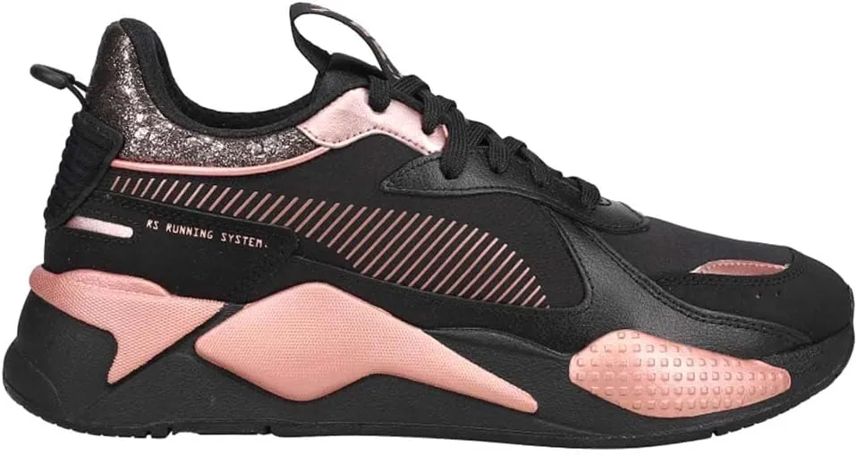 PUMA Womens Rs-X Black Rose Lace Up Sneakers Shoes Casual - Black, Pink - Size 6 M