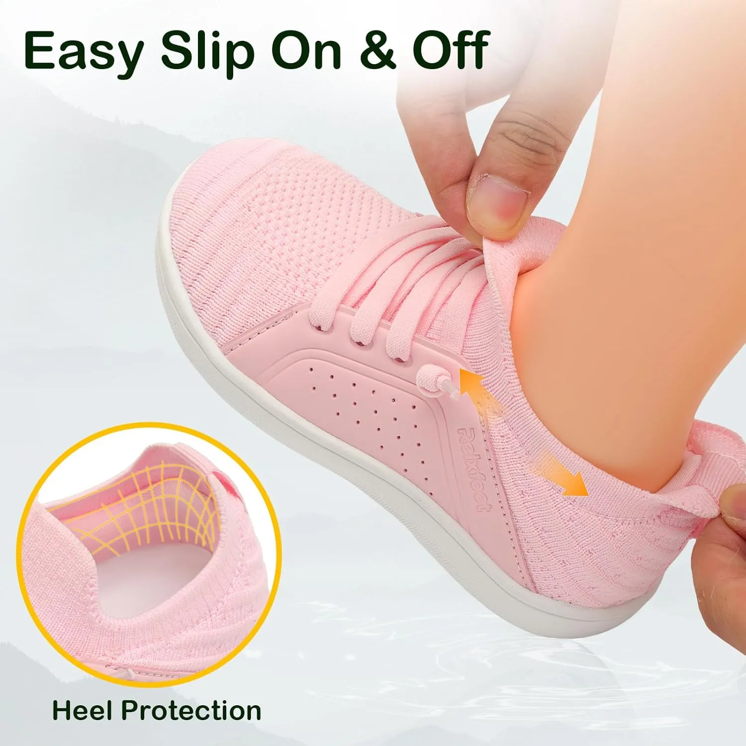 relxfeet Toddler Shoes Boys Girls Wide Barefoot Slip On Walking Tennis Sneakers