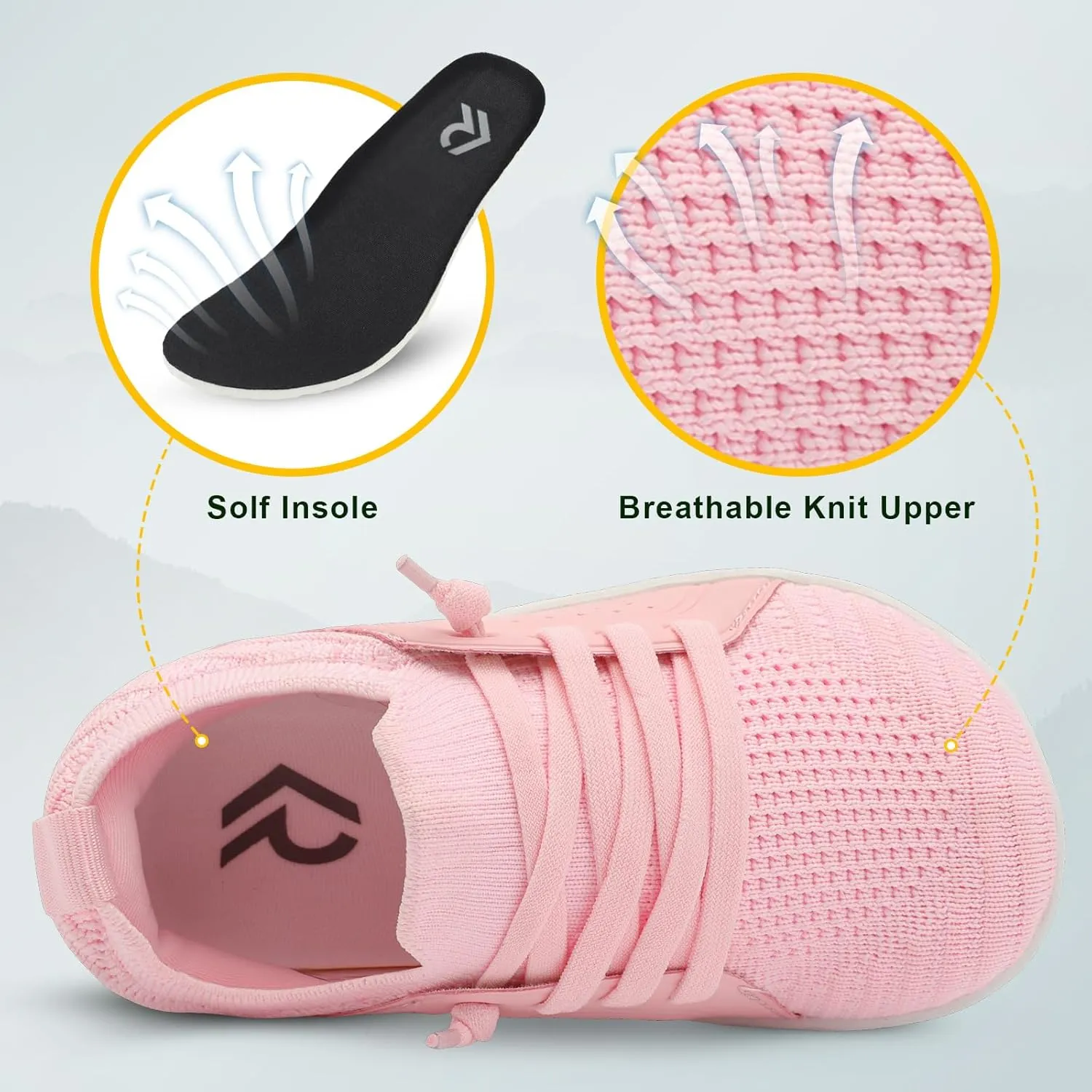 relxfeet Toddler Shoes Boys Girls Wide Barefoot Slip On Walking Tennis Sneakers