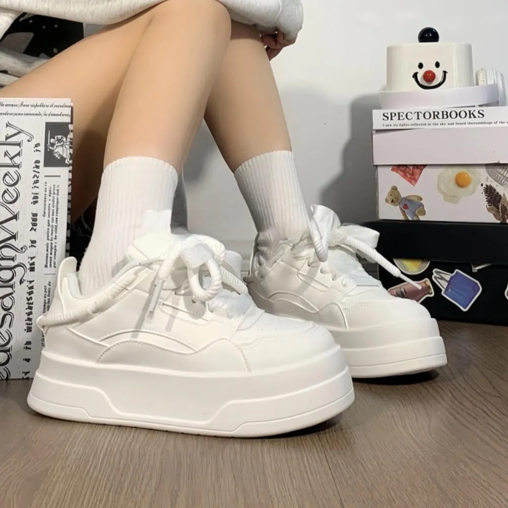 Removable 3D Star, Chunky Sneakers Women, Chunky Laces, Height Boost, Y2K Street Skate Platform Shoes, Trainers Girls