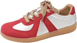 Retro Tennis Shoes for Women & Girls - PU Leather Anti-Slip Running Sneakers, Casual Walking Shoes