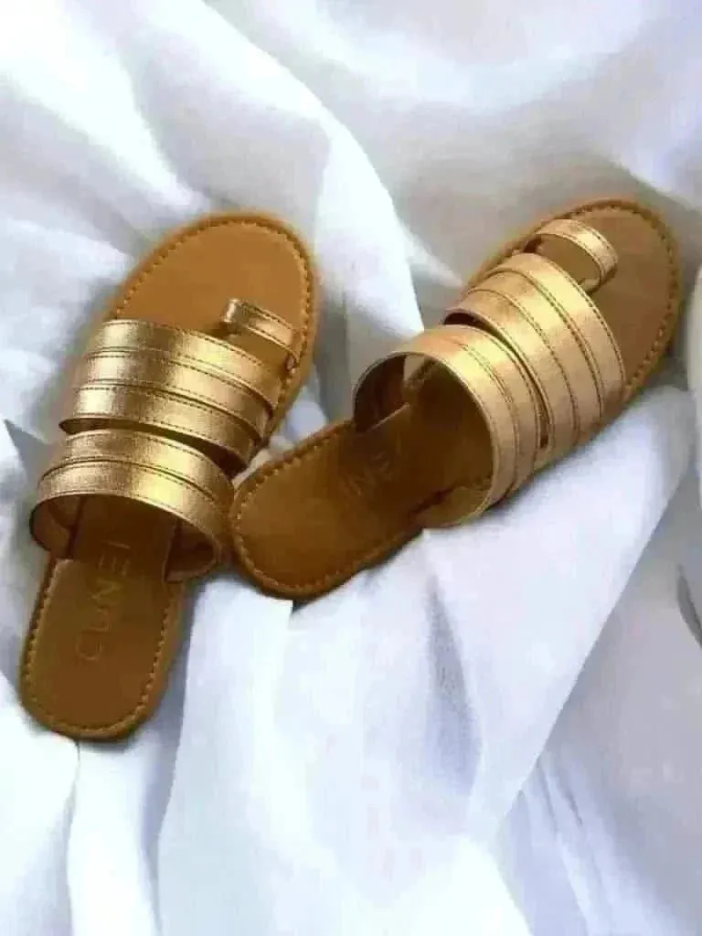 Rose Gold Gladiator Slip Ons