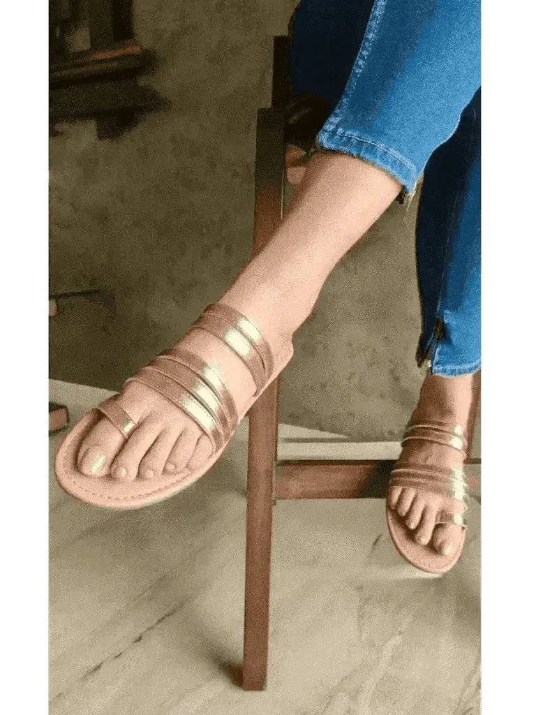 Rose Gold Gladiator Slip Ons