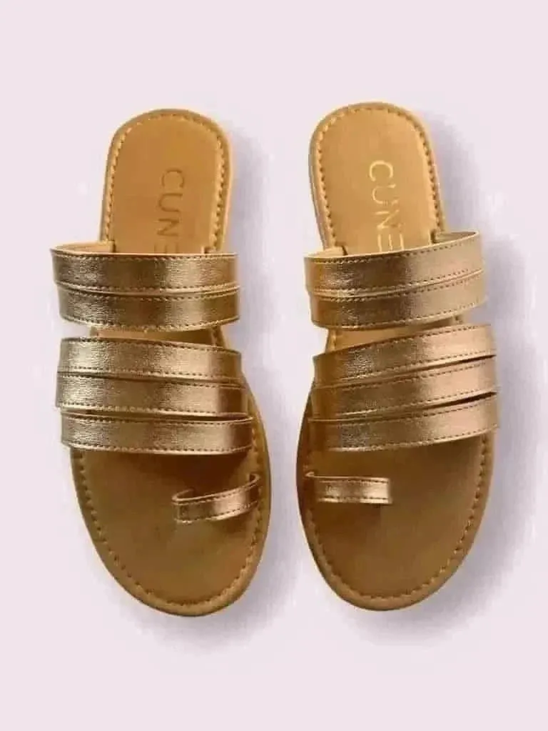 Rose Gold Gladiator Slip Ons