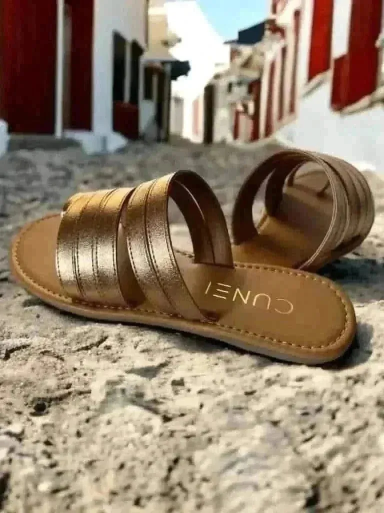 Rose Gold Gladiator Slip Ons