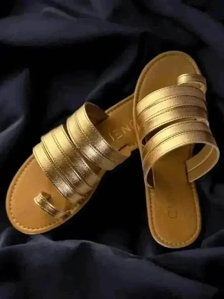 Rose Gold Gladiator Slip Ons
