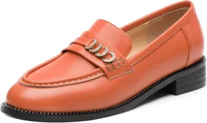 ROSERWISH Loafers for Women Comfort Chunky Low Heel Shoes Casual Slip On Penny Loafers Bussiness Fashion Work Shoes Ladies Dress Shoes