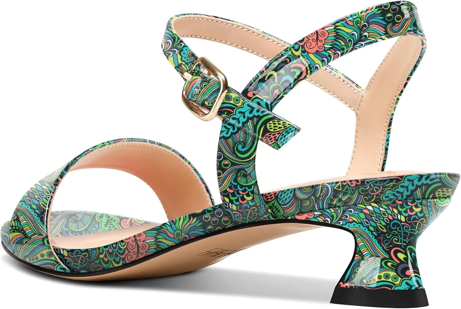 Saekcted Womens Kitten Low Heel Open Toe Ankle Strap Sandals Slingback Buckle Dress Shoes Casual Party Summer 1.2 Inches Heels