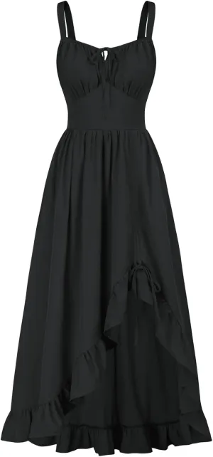 Scarlet Darkness Renaissance Dress Women Summer Sleeveless Corset Sundress with Pockets