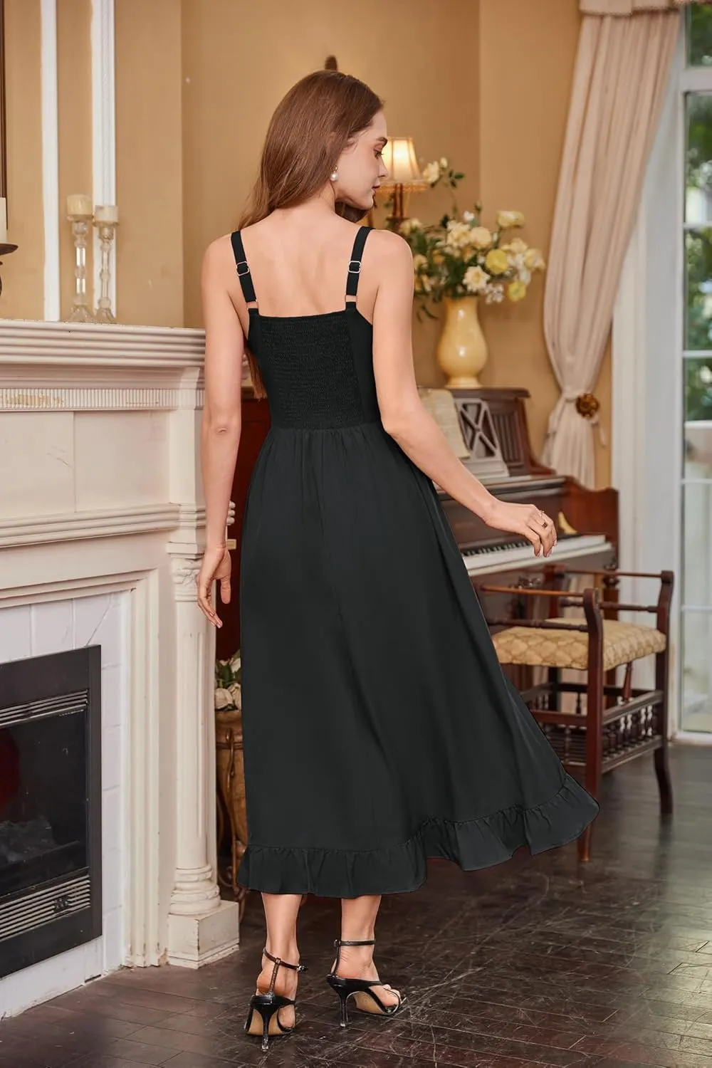 Scarlet Darkness Renaissance Dress Women Summer Sleeveless Corset Sundress with Pockets