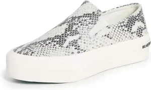 SEAVEES Women's Baja Platform Mulholland Sneakers, Ecru Snake, Grey, Print, 6 Medium US