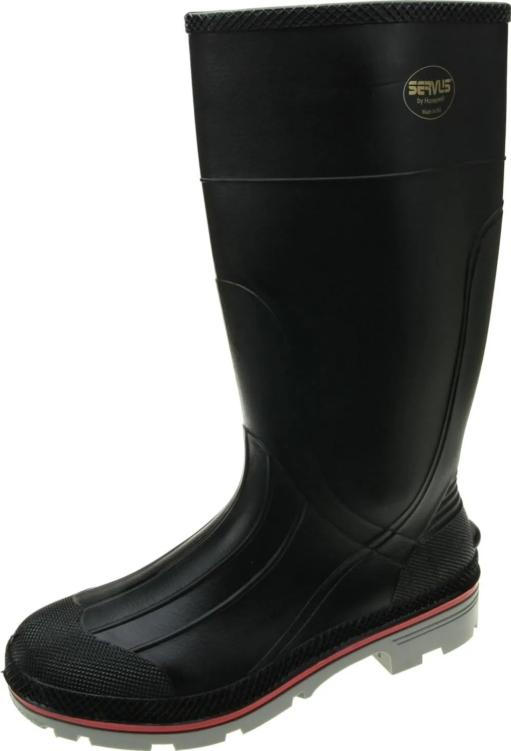 Servus XTP 15" PVC Chemical-Resistant Soft Toe Men's Work Boots, Black, Red & Grey (75108)