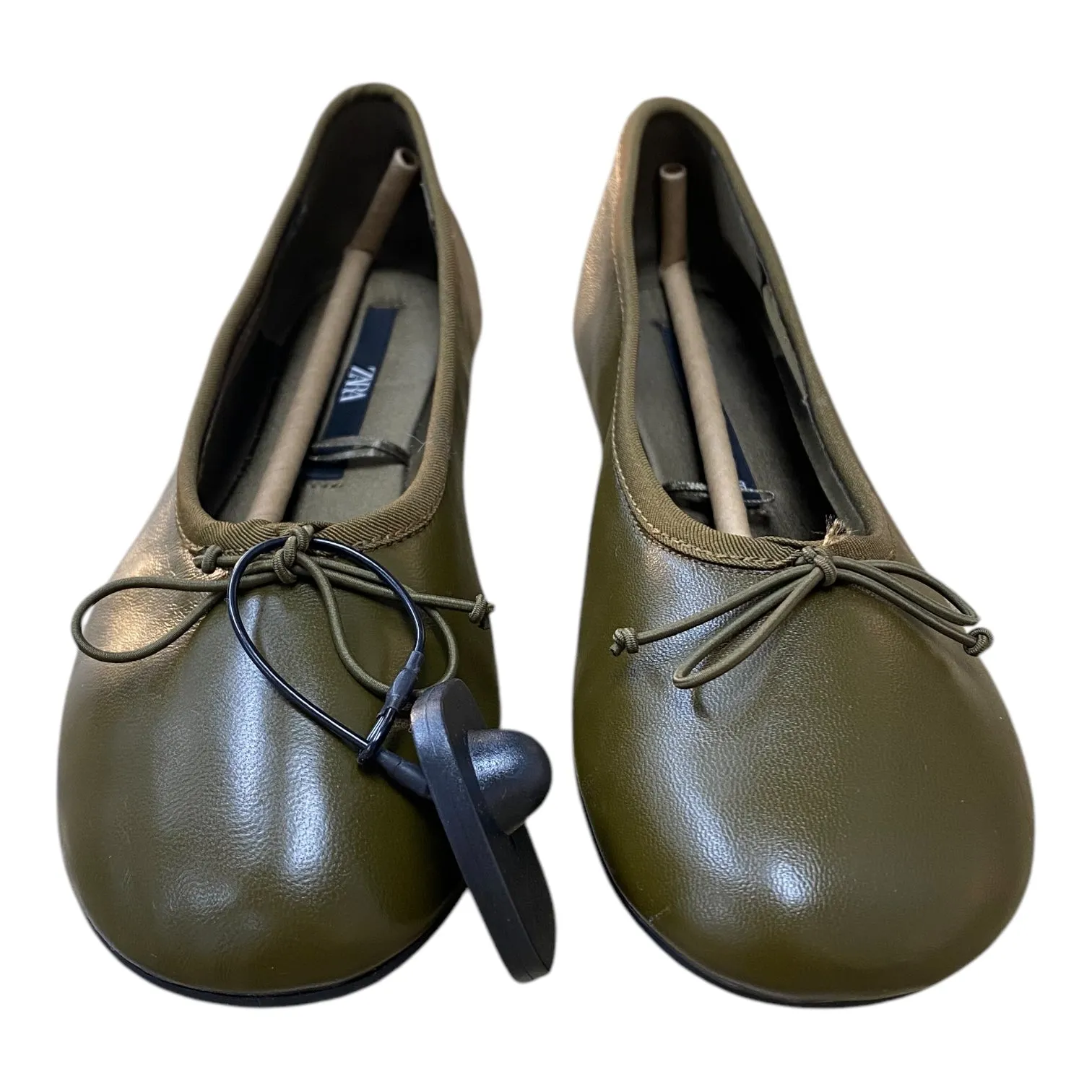 Shoes Flats By Zara In Green, Size:8