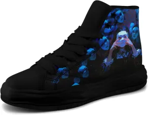 Skull High-Top Canvas Sneakers for Men Women Casual Comfortable Skateboarding Shoes, Gothic Design,Non-Slip Tennis Sneaker