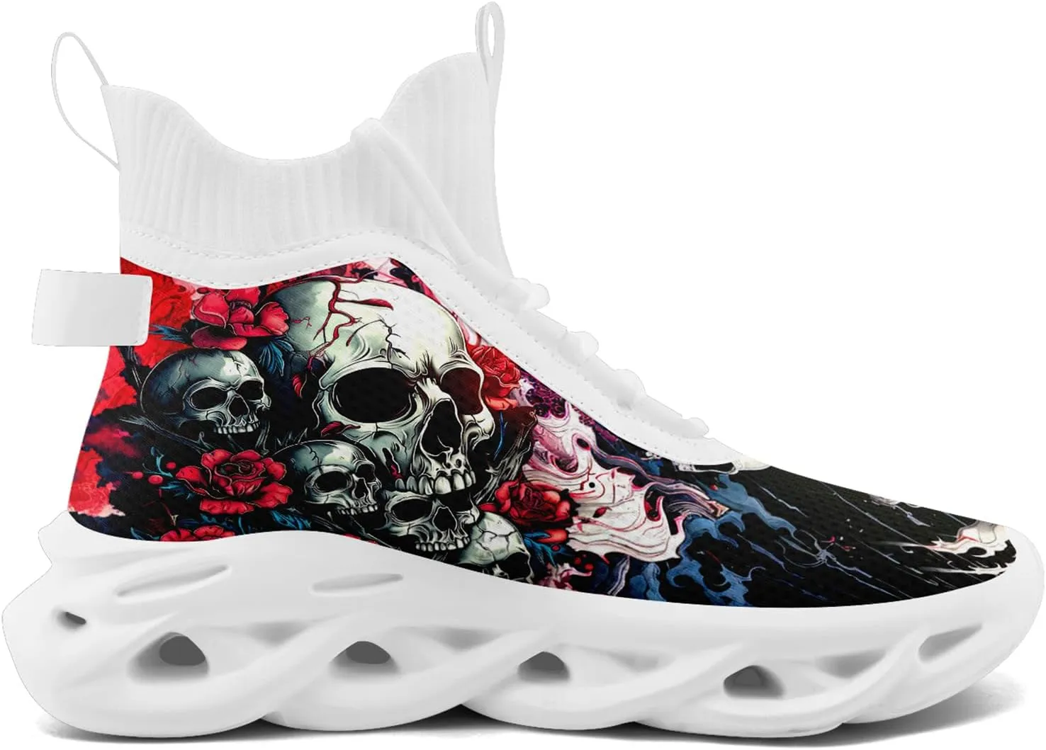 Skull Running Shoes for Men Women Fashion Sneakers Lightweight Breathable Athletic Trainer Walking Tennis Shoes