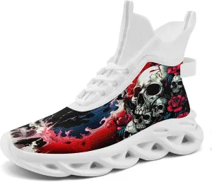 Skull Running Shoes for Men Women Fashion Sneakers Lightweight Breathable Athletic Trainer Walking Tennis Shoes