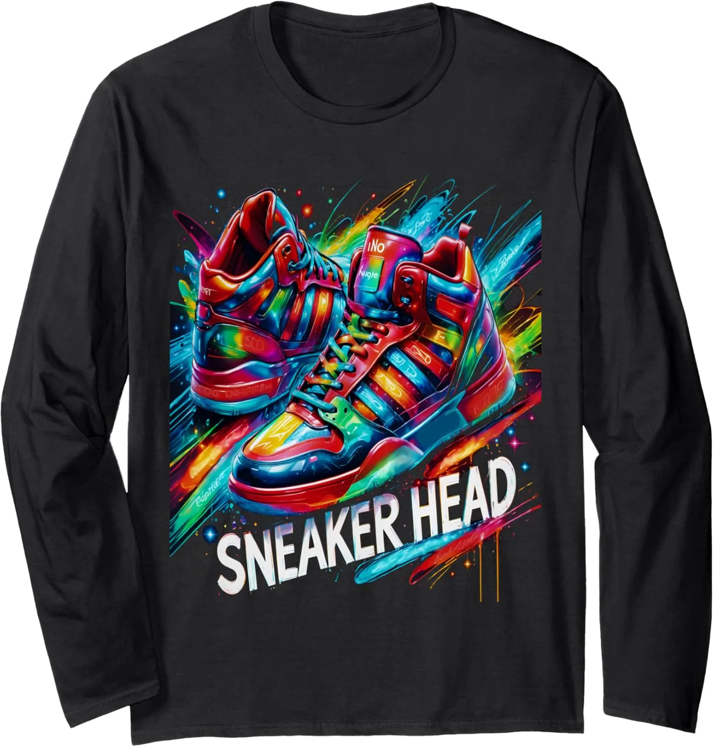 Sneaker Head Urban Streetwear Retro Kicks Enthusiast Long Sleeve T-Shirt