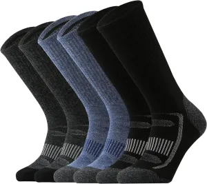 SOX TOWN Men's Merino Wool Cushion Crew Socks for Outdoor Hiking Hike Trail Performance Moisture Wicking Lightweight Summer