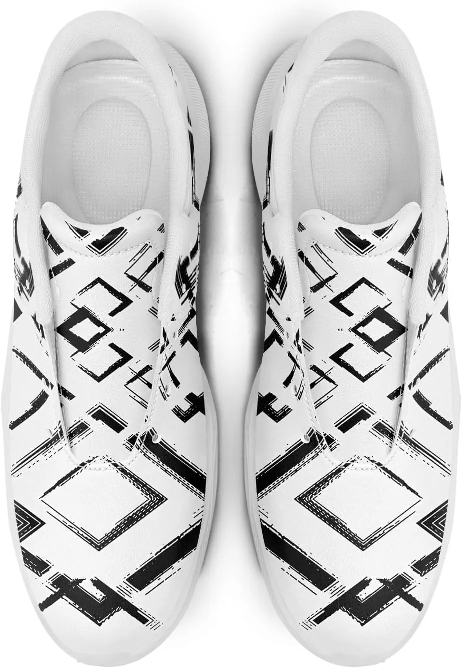 Spikeless Golf Shoes for Men & Women, Breathable Golf Sneakers Colorful Abstract Art Sports Walking Shoes Fashion Footwear