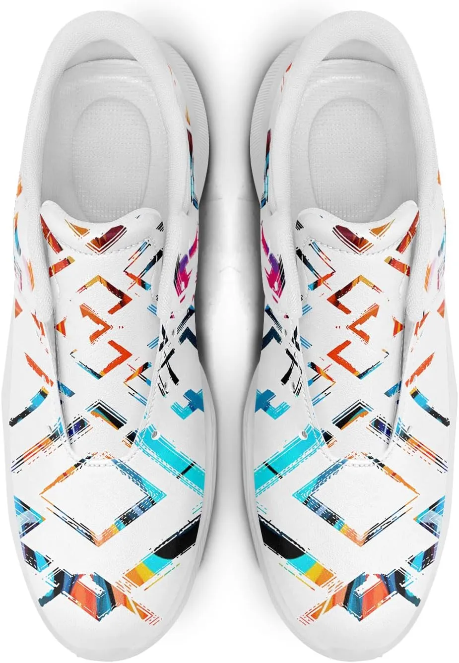 Spikeless Golf Shoes for Men & Women, Breathable Golf Sneakers Colorful Abstract Art Sports Walking Shoes Fashion Footwear
