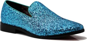 SPK04 Men's Vintage Glitter Dress Loafers Slip On Shoes Classic Tuxedo Dress Shoes