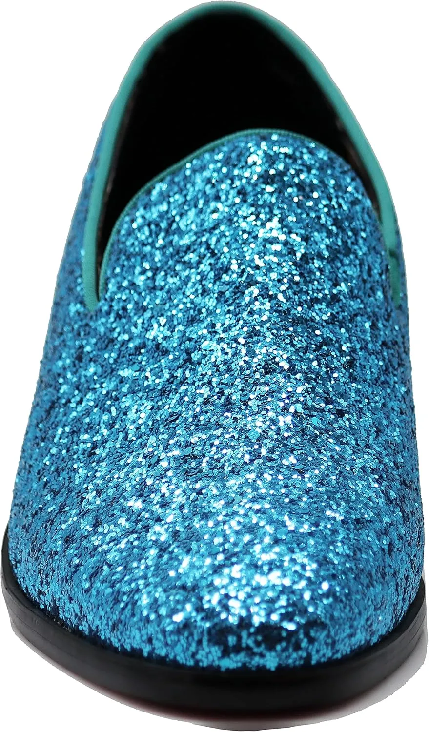 SPK04 Men's Vintage Glitter Dress Loafers Slip On Shoes Classic Tuxedo Dress Shoes