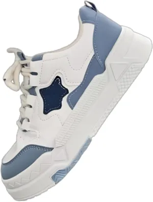 Star Patch Chunky Sneakers for Women Girl Teens, Sweet Preppy Skate Y2K Cute Platform Shoes, Height Boost, All Season