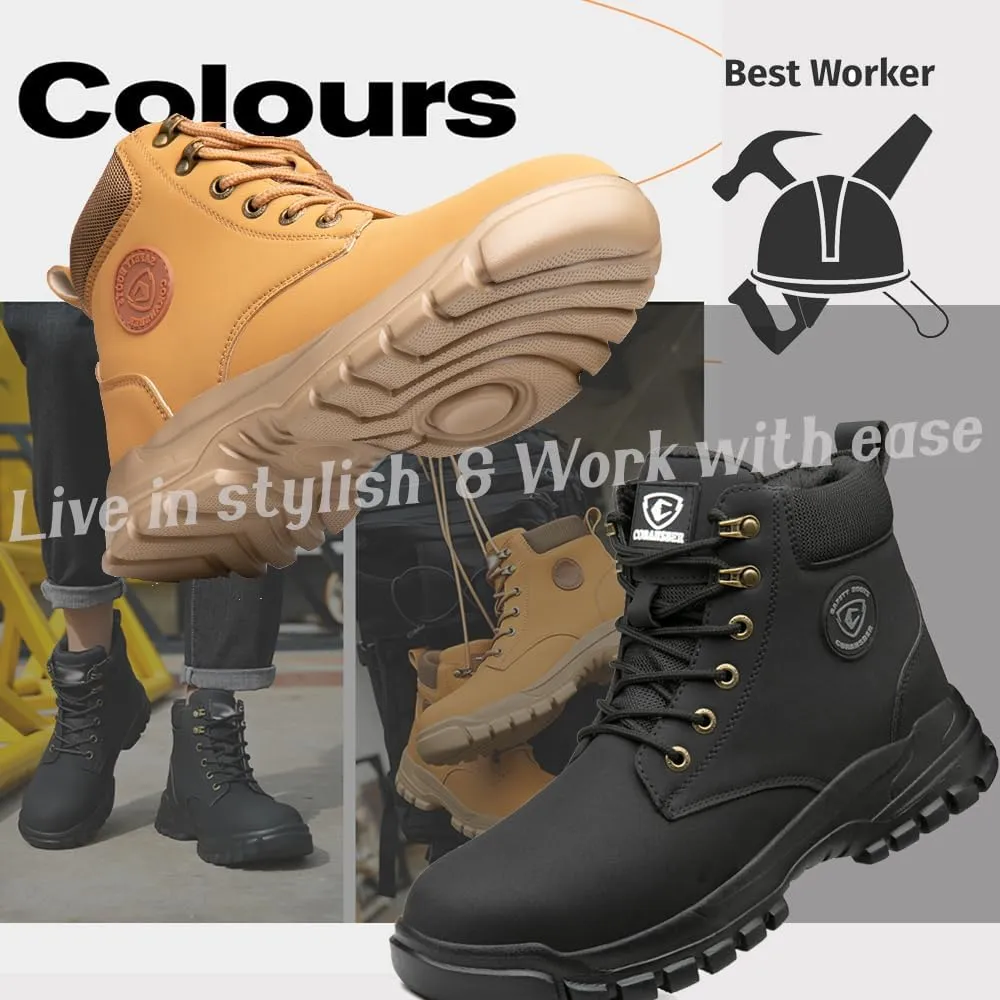 Steel Toe Shoes for Men Women Comfortable Fashion Safety Boots Lightweight Industrial & Construction Work Shoes