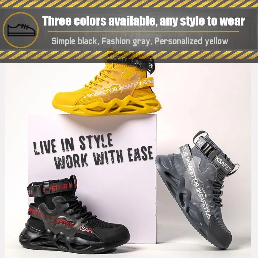 Steel Toe Shoes for Men Women Comfortable Fashion Safety Boots Lightweight Industrial & Construction Work Shoes