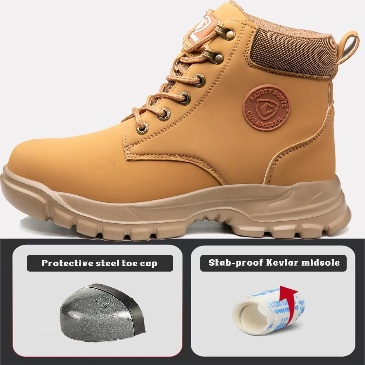 Steel Toe Shoes for Men Women Comfortable Fashion Safety Boots Lightweight Industrial & Construction Work Shoes