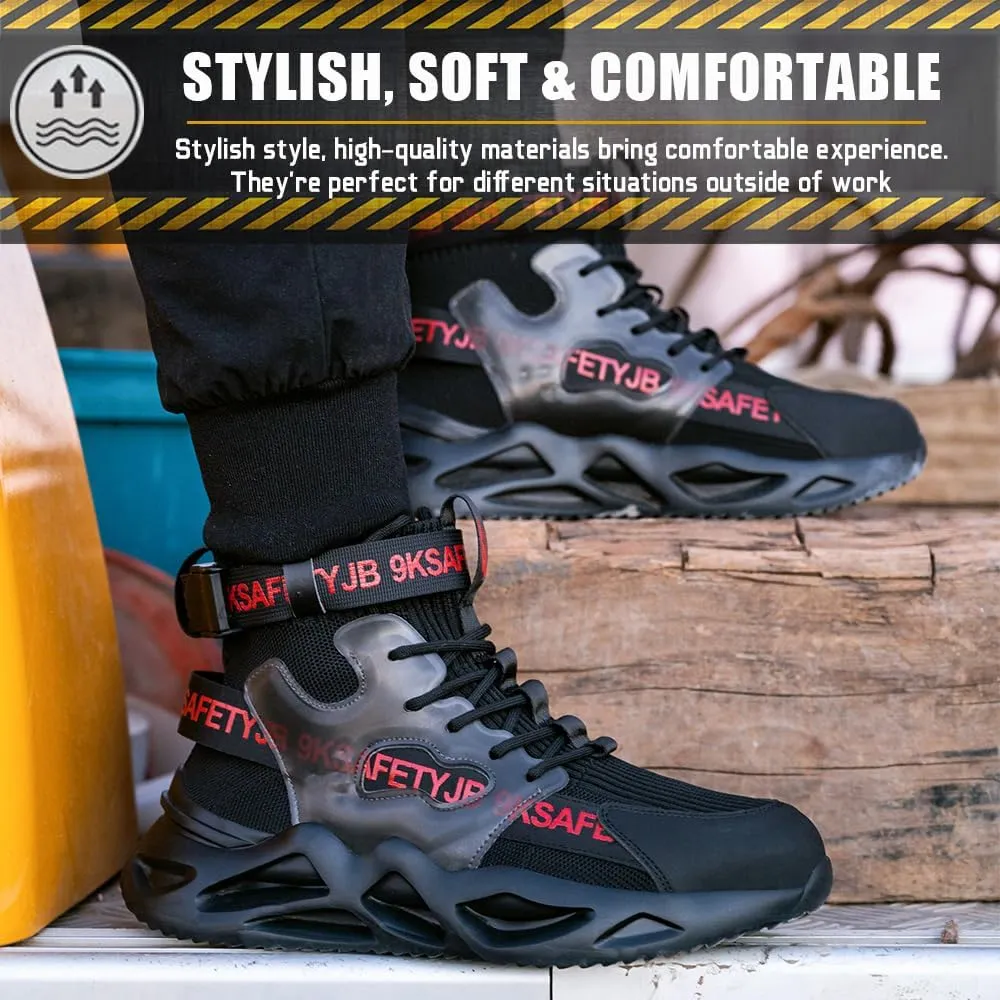 Steel Toe Shoes for Men Women Comfortable Fashion Safety Boots Lightweight Industrial & Construction Work Shoes