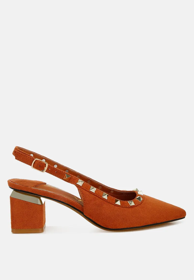 Stud Emebllished Microfiber Sandals By RAG