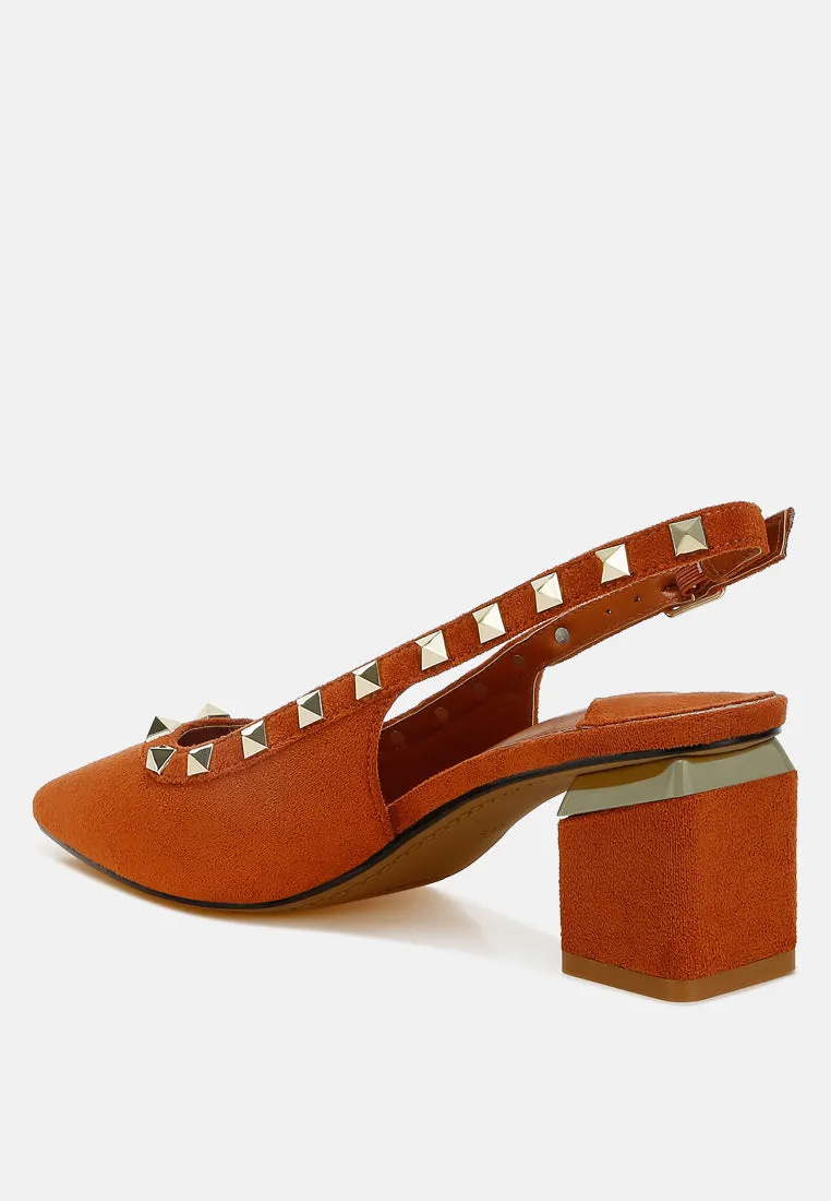 Stud Emebllished Microfiber Sandals By RAG