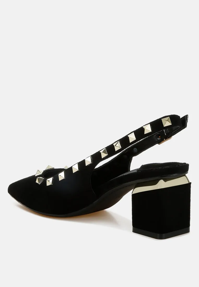 Stud Emebllished Microfiber Sandals By RAG