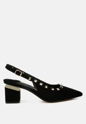Stud Emebllished Microfiber Sandals By RAG