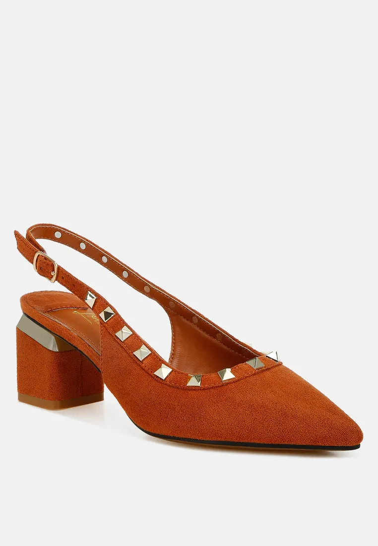 Stud Emebllished Microfiber Sandals By RAG