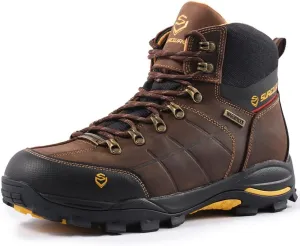 SUREWAY Men's 6" Soft/Steel Toe Heavy Duty Waterproof Work Boot - Leather,Lace Up,Oil/Slip Resistant Dual-Density Comfortable EH Construction Industrial Ankle Safety Men Work Boots,Roofing, Hunting