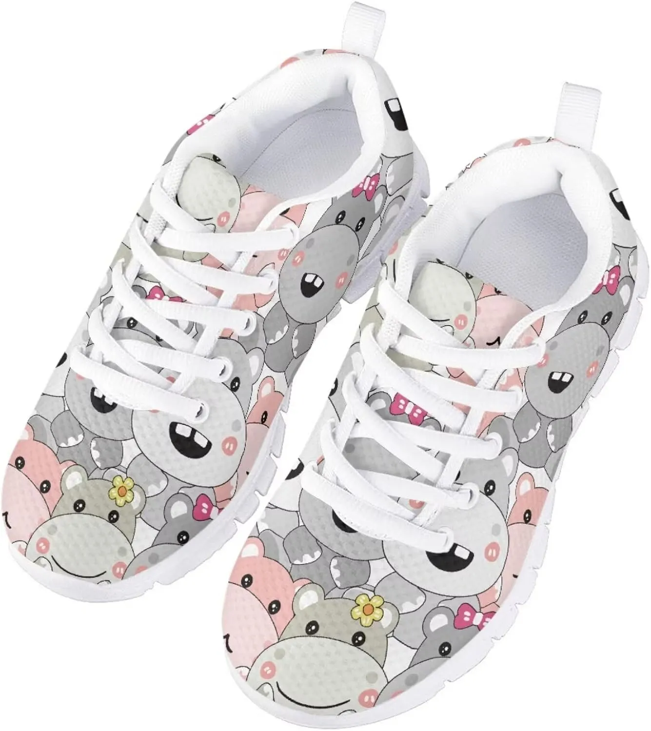 SYtrade Christmas Shoes for Girls Lace Up Walking Tennis Sneakers White Sole