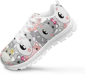 SYtrade Christmas Shoes for Girls Lace Up Walking Tennis Sneakers White Sole