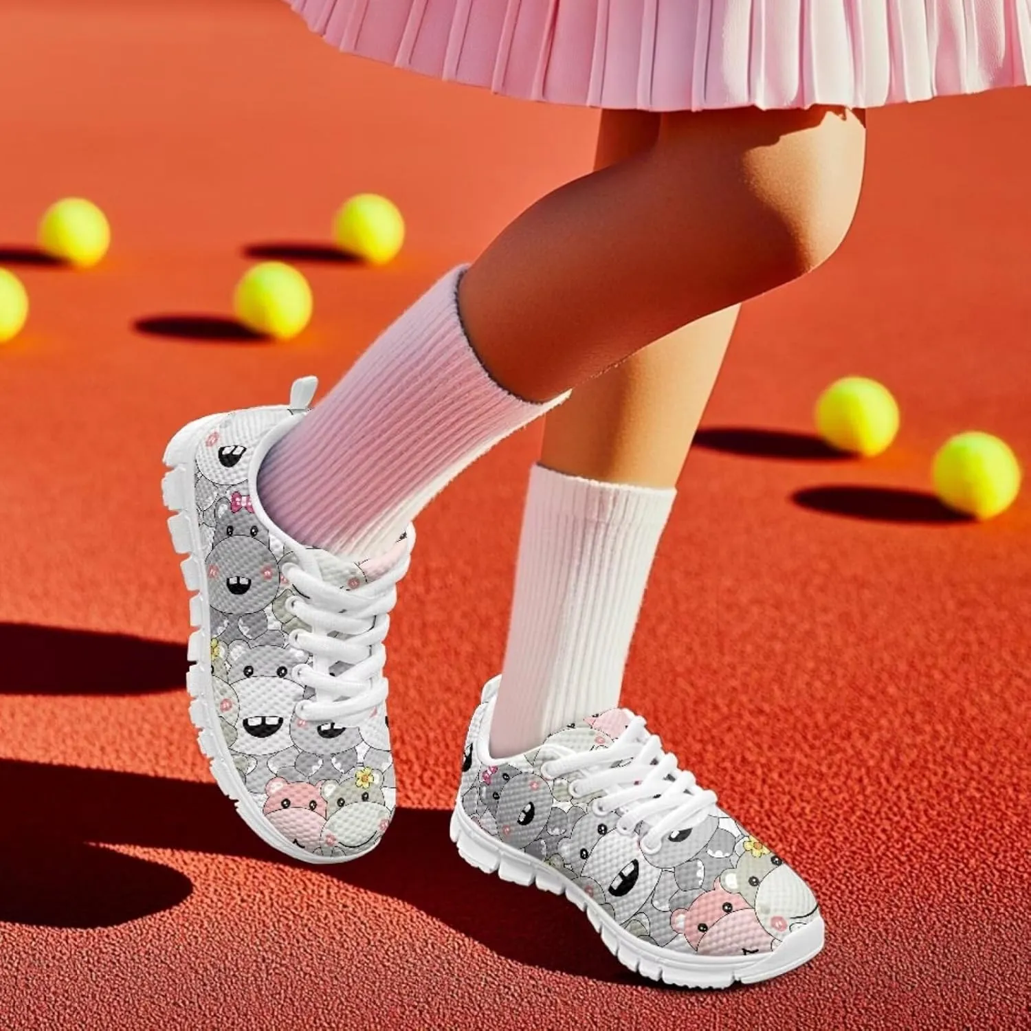 SYtrade Christmas Shoes for Girls Lace Up Walking Tennis Sneakers White Sole