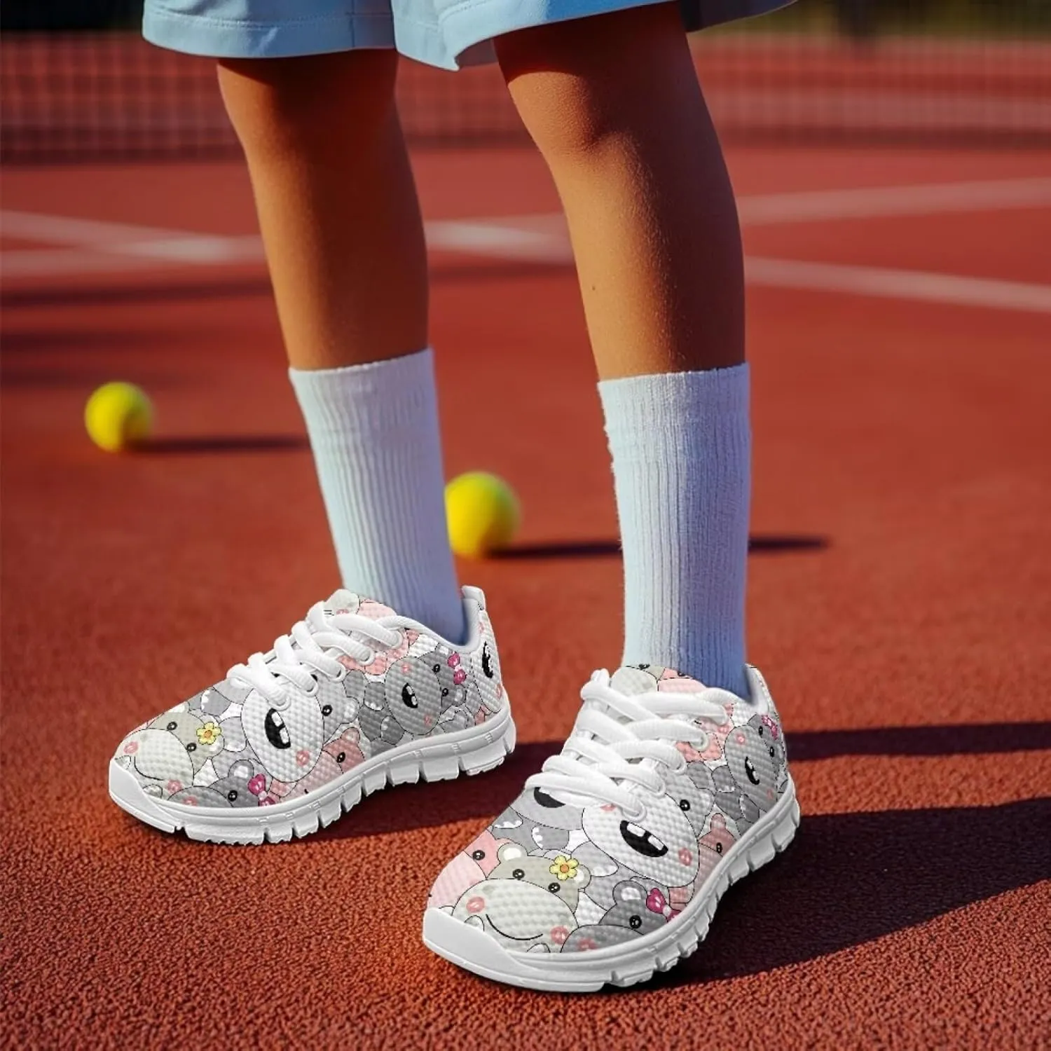 SYtrade Christmas Shoes for Girls Lace Up Walking Tennis Sneakers White Sole