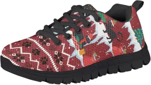 SYtrade Girls Christmas Running Sports Shoes Lace-up Athletic Sneaker Black Sole