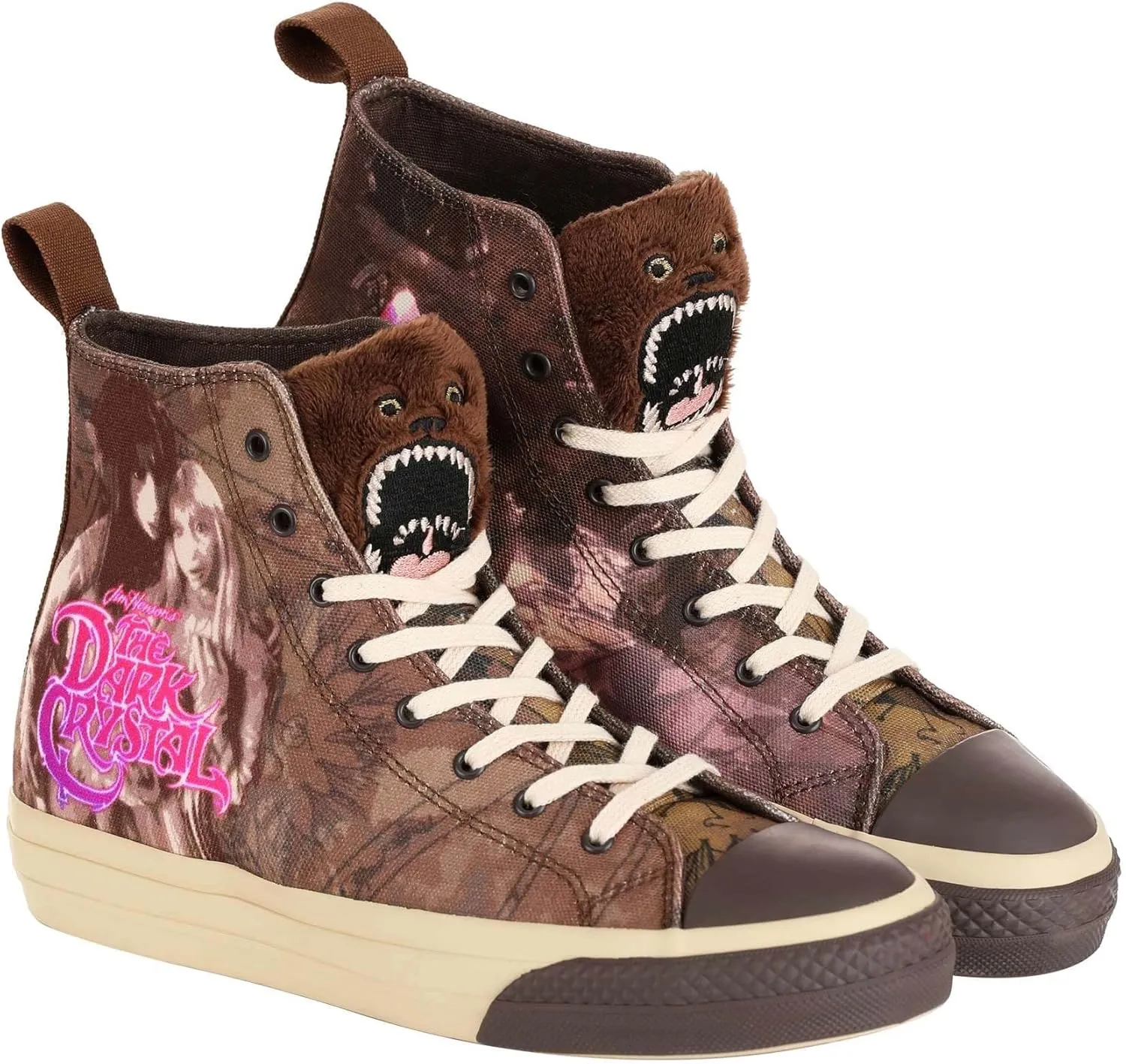 The Dark Crystal Skeksis Adult High Top Sneakers | Officially Licensed Dark Crystal Shoes, Embroidered Details