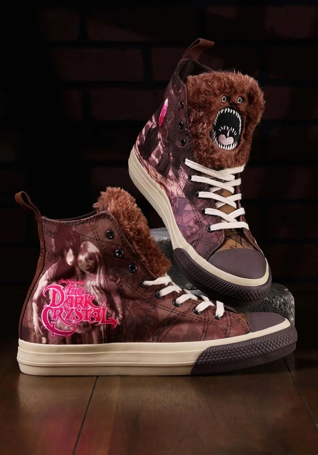 The Dark Crystal Skeksis Adult High Top Sneakers | Officially Licensed Dark Crystal Shoes, Embroidered Details