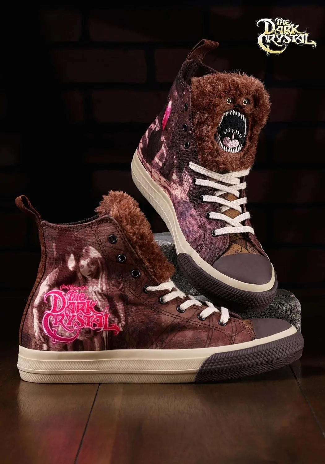The Dark Crystal Skeksis Adult High Top Sneakers | Officially Licensed Dark Crystal Shoes, Embroidered Details