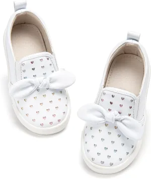 Toddler/Little Girls Sneakers-Slip On Glitter Sports Shoes for Running Walking