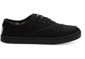 TOMS Women's Cupsole Venice Collection Cordones Black on Black Heritage Canvas Sneakers