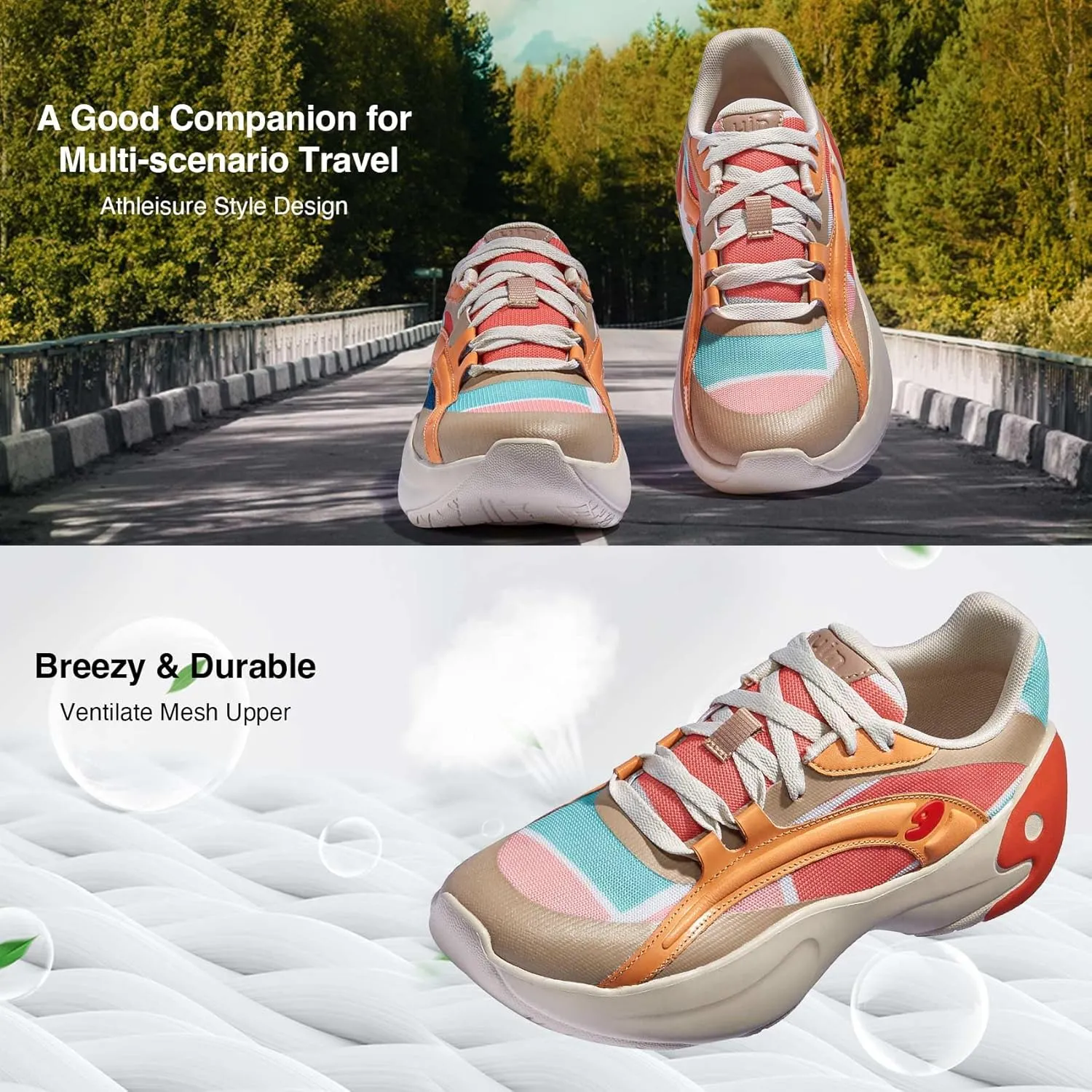 UIN Women's Chunky Fashion Sneakers Walking Casual Comfortable Art Painted Travel Designer Shoes Salamanca